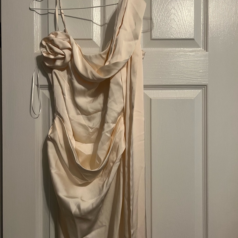 Leau Celine Corset Drape Satin Gown in Medium